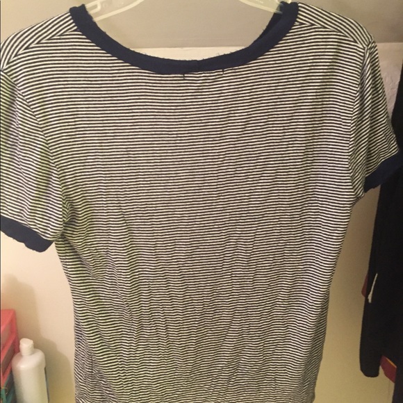 Cropped Navy Blue and White Top - Picture 7 of 7